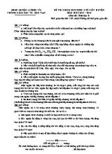 Đề thi chọn học sinh giỏi cấp huyện môn Sinh học Lớp 8 - Năm học 2015-2016 - Phòng GD & ĐT Lương Tài (Có đáp án)